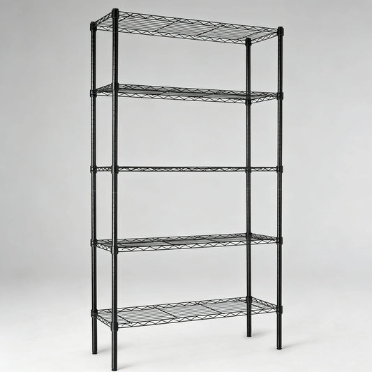 5-Tier Steel Storage Rack, Adjustable & Heavy Duty