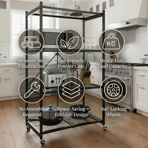 NO ASSEMBLY REQUIRED! 360° Rotating Storage Rack for Effortless Organization