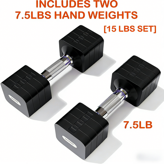Adjustable 15LB Set Hand Weights (2 x 7.5LB Dumbbells)