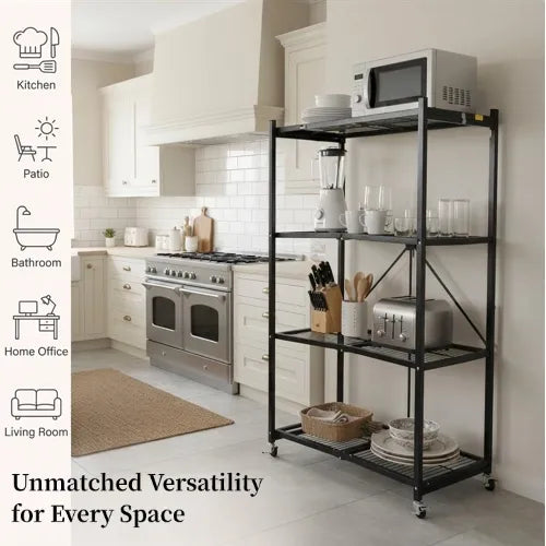 NO ASSEMBLY REQUIRED! 360° Rotating Storage Rack for Effortless Organization