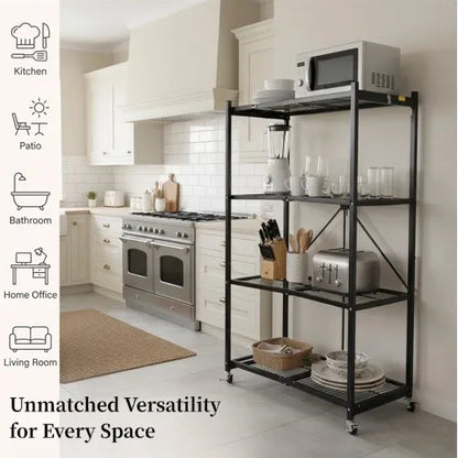 NO ASSEMBLY REQUIRED! 360° Rotating Storage Rack for Effortless Organization